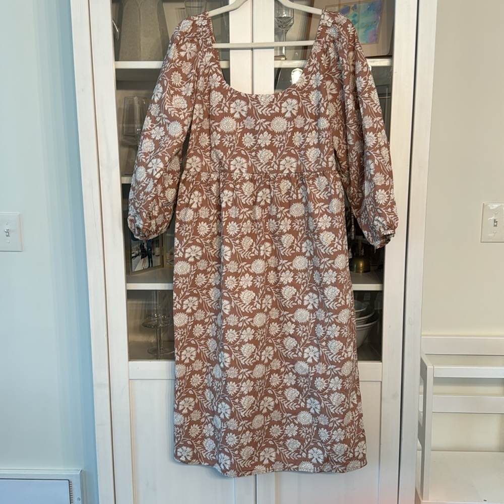 Faherty Freya Dress - Clay Jai Floral Size Large New With Tags